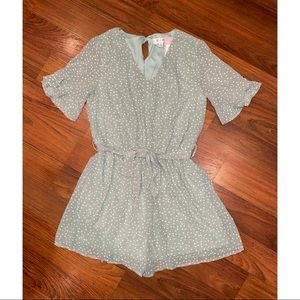 Sage Polka Dot Romper
